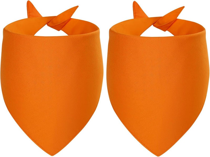 Blank Dog Bandana Orange Large 2PCS, DIY Solid Cotton Triangle Scarf