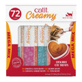 Catit Creamy Lickable Cat Treat – Healthy Variety of Flavors, 72 Pack, Hand-Feed or Serve, Nutrient-Rich Squeeze Tube, 0.5 oz Each