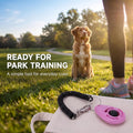 2Pcs Pink Dog Clicker for Training Easy to Use with Button Dog Training Accessories Strong and Long-Lasting, Training an