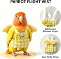 Dual-Use Bird Harness & Bungee Leash Set w/Wings, 3 Rings, Yellow, Size L