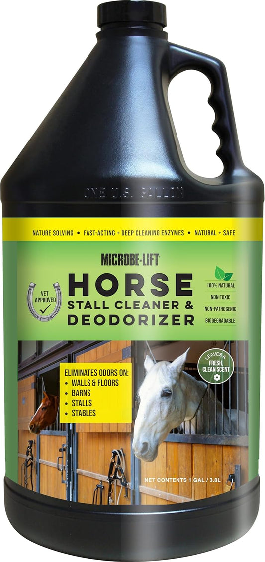 MICROBE-LIFT Horse Stall Cleaner and Deodorizer for Use in Stables, Barns, Use on All Surfaces and Supplies, Highly Conc