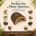 MAC'S Reptile Hideout Half Log, Extra Large - Natural Wooden Hide for Reptiles, Amphibians & Small Animals - Made in USA