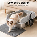 KalraMay XXXL/XXL Extra Large Stainless Steel Litter Box, Cool Gray