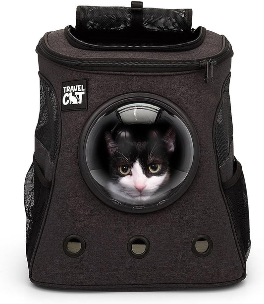 Fat Cat Backpack Carrier - Airline Approved Cat Carrier with Space Capsule Bubble for for Small Cats, Kitten - Premium C