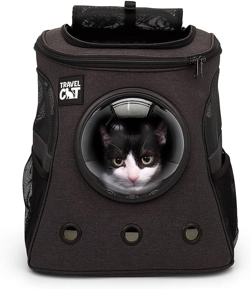 Fat Cat Backpack Carrier - Airline Approved Cat Carrier with Space Capsule Bubble for for Small Cats, Kitten - Premium C