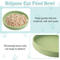 Silicone Cat Food Bowls Shallow Cat Dishes 5.9in Wide Pet Plates Set of 2 Small Flat Dog Saucer Bowl Cute Whisker Fatigu