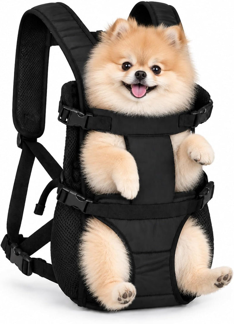 Dog Backpack Carrier, Adjustable Puppy Chest Carrier (Medium)