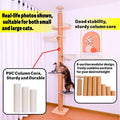 Floor to Ceiling Cat Tree Height (50-120.5in) Adjustable Cat Tower 5 Tier Hemp Scratching Post High Cat Tree Sturdy Activity Tree Indoor Outdoor Cat Scratching Post Activity Center