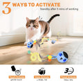 KiwiLove Cat Toys, Interactive Cat Toys for Indoor Cats, USB Rechargeable Electronic Smart Exercise Kitten Toy, Motion Chirping Activated Moving Ball (Blue)