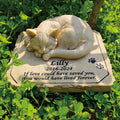 HJHHARTSPACE Personalized Cat Memorial Stones Cat Memorial Statue Cat Headstone for Grave Cat Tombstones Pet Loss of Cat Sympathy Gift Home Yard Garden Decor, 8”L x 6.5”W x 3.5”H (Personalized Cat B)