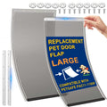 2 Pack Large Dog Door Replacement Flaps with Metal Bracket, Screws and Washers, Compatible with Petsafe Freedom Doggie Doors, PAC11-11039 10 1/8" X 16 7/8" -with Screws(Smoky Translucent)