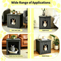 Rabbit Hideout Small Animal Habitat,Litter Box Enclosure Resin Weatherproof Black Bunny House, Multi-Functional Small Pe