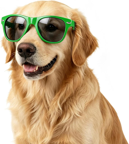 LESYPET Dog Sunglasses with Adjustable Strap Medium-Large Dog Glasses for Halloween Cosplay/Holiday Vacations