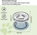 TRUNDISAN Elevated Cat Slow Feeder Bowls,Whisker Friendly Cat Bowl, Ceramic Raised Slow Feeder, Anti Vomit Promotes Digestion Bowls for Dry and Wet Food