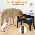 URPOWER 3-in-1 Elevated Dog Bowls - Mess Proof Double Deck 4 Height Adjustable Raised Stand with 2 Stainless Steel Food Bowls & Licking Plate for Small, Medium & Large Dogs