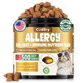 Cat Allergy Relief for Cats Treats, 500 Crunchy Snacks for Immune & Skin Coat Support – Seasonal Allergies, Itching Relief, Omega 3 & Probiotic Natural Supplement for Cat, Chicken (90-Day Supply)