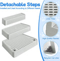 Extra Large 3 Steps Litter Box Ramp, Adjustable Cat Litter Box Step with Filter Function, Easy to Clean Cat Litter Stair