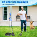Metal Pooper Scooper for Dogs Heavy Duty Long Handle Rake, Spade & XL Tray