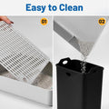 Colewin Adjustable Cat Litter Box Steps, 3-Step Non-Slip Ramp for Kittens Senior Cats Small Cats, Detachable Litter Catcher Tray, Fit Automatic Litter Boxes, Easy Clean, 13.5"x9"x7" (Light Grey)