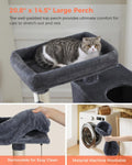 XL Cat Tree 44" Cat Tower for Large Cats 20 lbs, 2 Spacious Caves