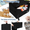 Petskd High Sides Portable Travel Litter Box for Cats with Lid and 10 pcs Liner Bags, Light Weight and Leak-Proof for Road Trips, Hotel Stays, Car Travel(Black)