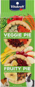 Vitakraft Veggie & Fruity Pie Treat for Pet Rabbits, Guinea Pigs, and Hamsters, 2 Pies,brown,24" x 50", 1.27 Ounce (Pack