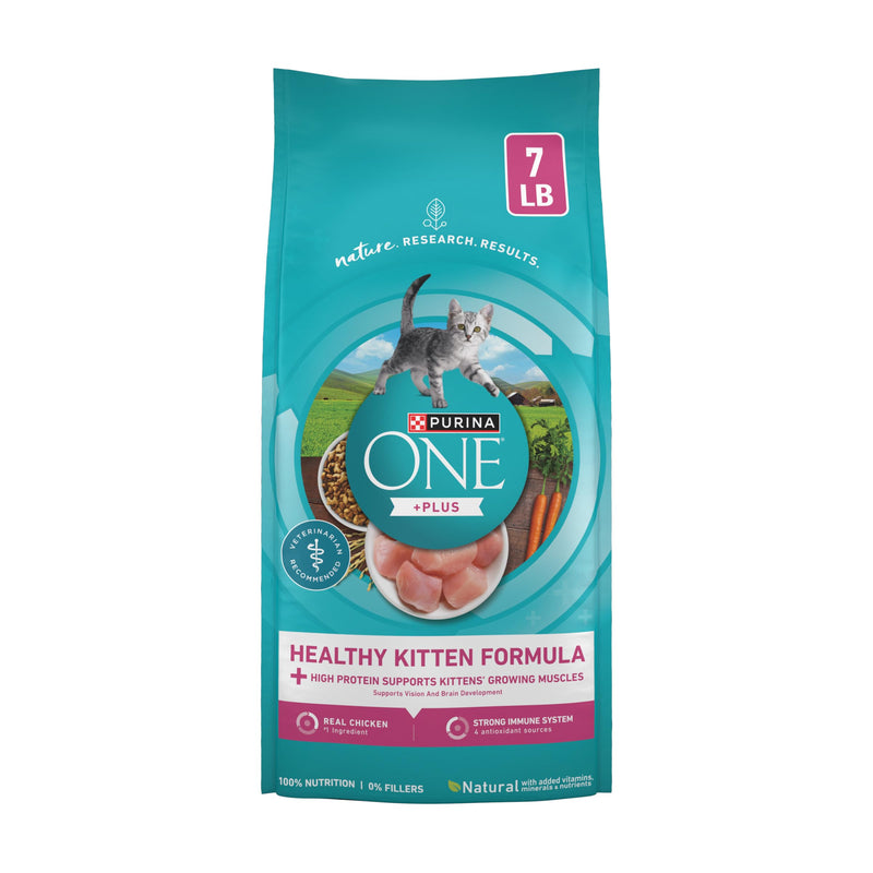 Purina ONE High Protein, Natural Dry Kitten Food, +Plus Healthy Kitten Formula - 7 lb. Bag