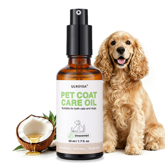 Unscented Pet Fur Care Oil - Gentle Leave-in Conditioner for Sensitive Dogs & Cats - Detangling, Anti-Static & Frizz Control to Make Coat Soft, Smooth & Shiny - 1.7 fl. oz