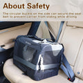 Petseek Large Cat Carrier, Portable Soft Sided Road Car Carrier, for Small Dog or Big Cats, 20"x13"x13" Outside Folding Comfortable Design, Black