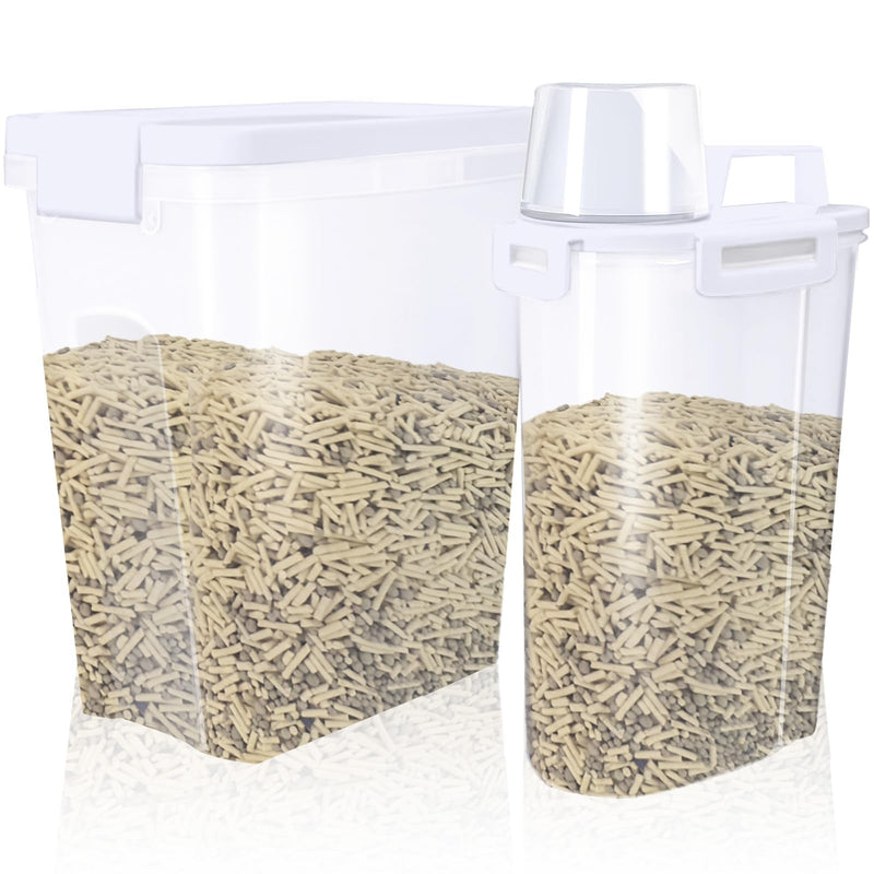 Newivi 2 Pcs Cat Litter Storage Container with Airtight Lid Cat Litter Storage Bin with Spout Sealable Heavy Duty Bucket