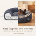 Small Calming Dogs Bed for Small Dogs Anti-Anxiety Machine Washable Fluffy Luxury Anti-Slip Waterproof Mute Base Warming Cozy Soft Pet Puppy Round Bed