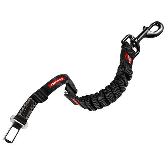 EzyDog Zero Shock Click - Shock Absorbing Dog Seat Belt Car Harness Attachment for Dogs - Adjustable Dog Restraints Seatbelts for Car Travel and Safety - (20in - 26in, Black)