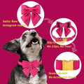 Hot Pink Dog Collar with Cute Bow Tie for Small Girl Boy Dogs