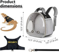 Bearded Dragon Carrier Backpack with Security Printing Harness Leash Set, Reptile Lizard Space Capsule Astronaut Clear B