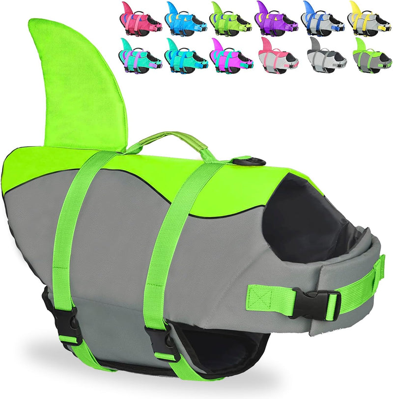 Fragralley Shark Dog Life Jacket, Adjustable Dog Life Vest with Shark Fin, Suit for Small Medium Large Dog Life Vest for