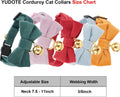 YUDOTE Cotton Breakaway Cat Collar with Bow Tie and Bell, Adjustable Cute Soft Corduroy Kitten Collars for Girl and Boy Cats