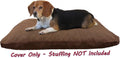 Dogbed4less 41X27X4 Inches Large Size Brown Color Denim Jean Dog Pet Bed External Zipper Cover - Replacement Cover only