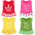 XPUDAC 4 Pack Dog Dress Girl Clothes for Small Dogs Girl Flower Dresses for Dogs Apparel Colorful Small Dog Clothes Female (S, 4 Flower)