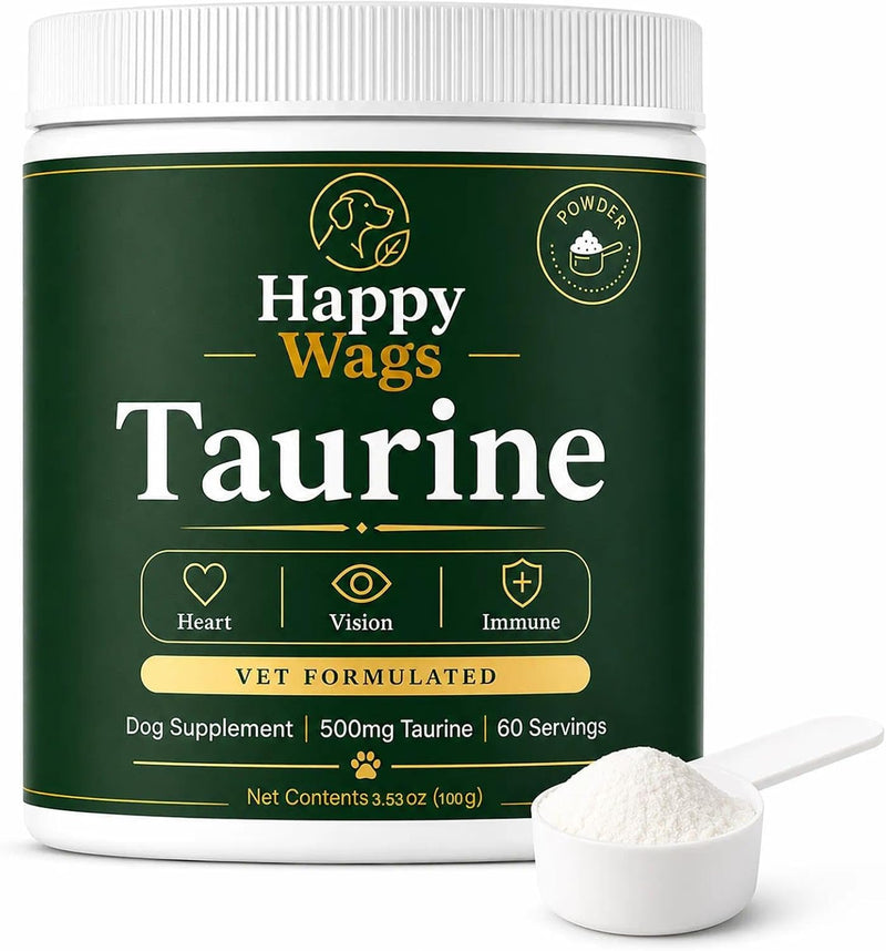 Happy Wags Taurine for Dogs，Taurine Powder Supplement，100 Grams