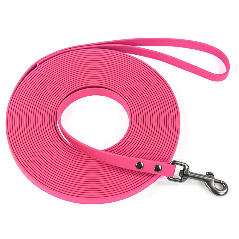 WOLFONE Waterproof PVC Dog Leash Long Training Lead 17FT Heavy Duty Tangle-Free Nylon Core Easy Clean Rubber Coated Leash for Small Medium Large Dogs Outdoor Training