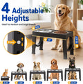 XIAZ Elevated Dog Bowls Large Breed Raised Dogs Bowl Stand Large/Medium Sized Dog Stainless Steel Food Water Bowl Stands 5 Heights Adjustable 9/11/12/14in Black Pet Feeder Dish Station