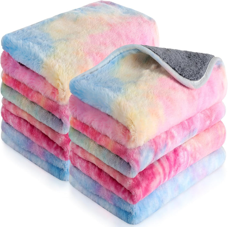 Tudomro 8 Pcs Guinea Pig Fleece Cage Liners, Tie Dye, 16 x 24 Inch