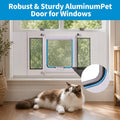 Sliding Cat Door for Window, Fits 31"-36" Width Window Adjustable Cat Door