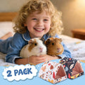 2 Pcs 2 Styles Guinea Pig Hideout Washable Tunnel Bed,7.9 Inch
