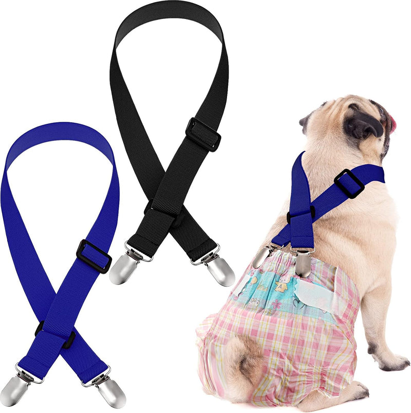 Nuanchu 2 Pcs Dog Suspenders for Diapers Female Male Pet Diaper Harness, M