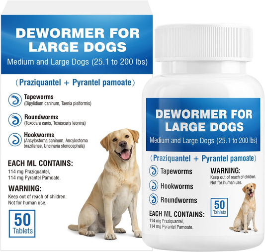 De-Wormer for Dogs, Oral Treatment of Tapeworm, Roundworm & Hookworm, Worm Remover(Praziquantel & Pyrantel Pamoate), Wor