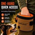 Dog Treat Pouch, Auto-Close One-Hand Access Training Treat Bag with Adjustable Waist Belt, Hands-Free Reward Pouch for D