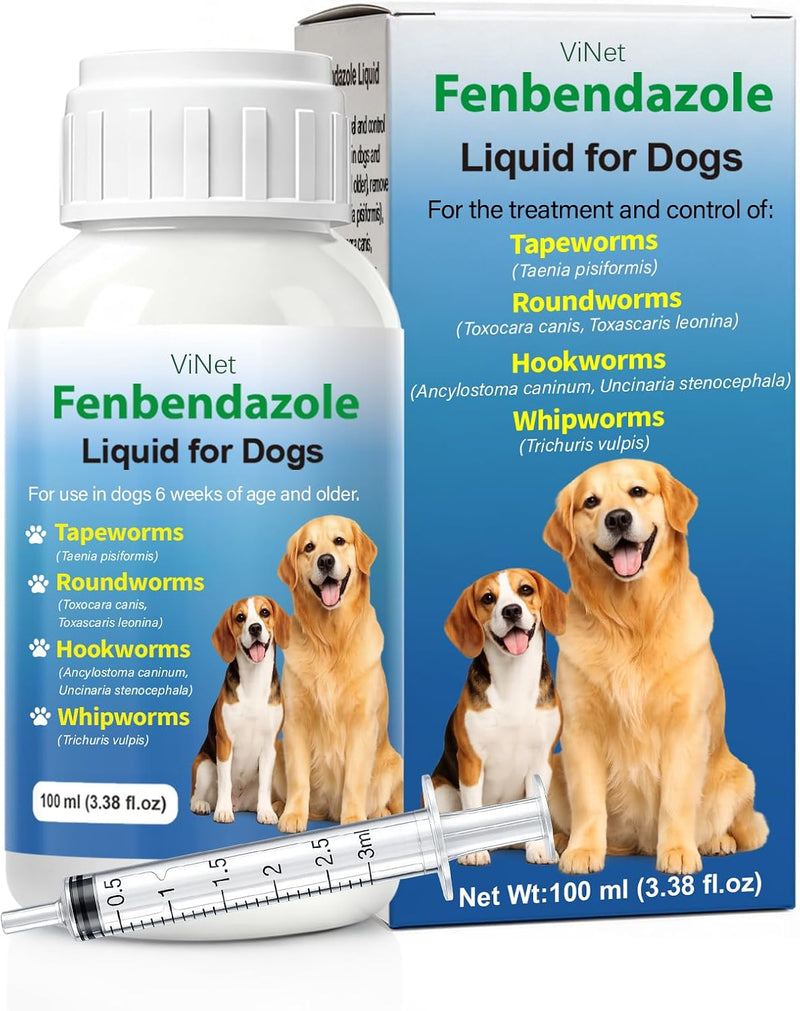 Dewormer for Dogs Fenbendazole for All Wormers, Roundworms , Hookworms , Whipworms and Tapeworms Broad Spectrum