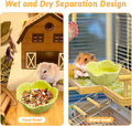 Tfwadmx 2 Pcs Hamster Food Bowl, Ceramic Dwarf Hamster Food Bowl Feeder Water Rat Bowl Small Animal Food Dish for Golden