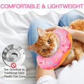 WONONE Cat Cone Collar Soft, Adjustable Cat Recovery Collars Spay Cones to Stop Licking, Cute Kittens Donut E Collar After Surgery, Anti-Lick Wound Healing Elizabetan Collars for Kittens (Pink, Small)